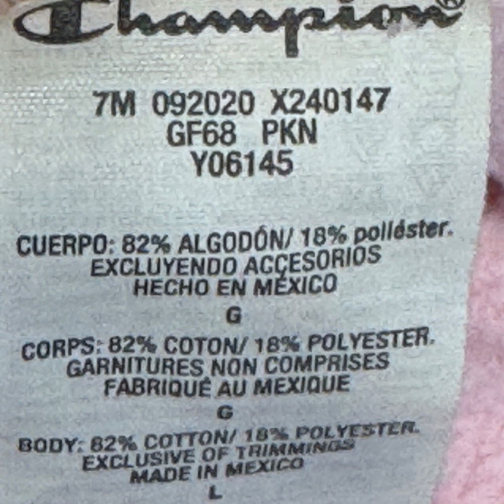 Champion Reverse Weave Pink Pullover Hoodie Men’s L Women’s XL C Logo - Picture 8 of 9